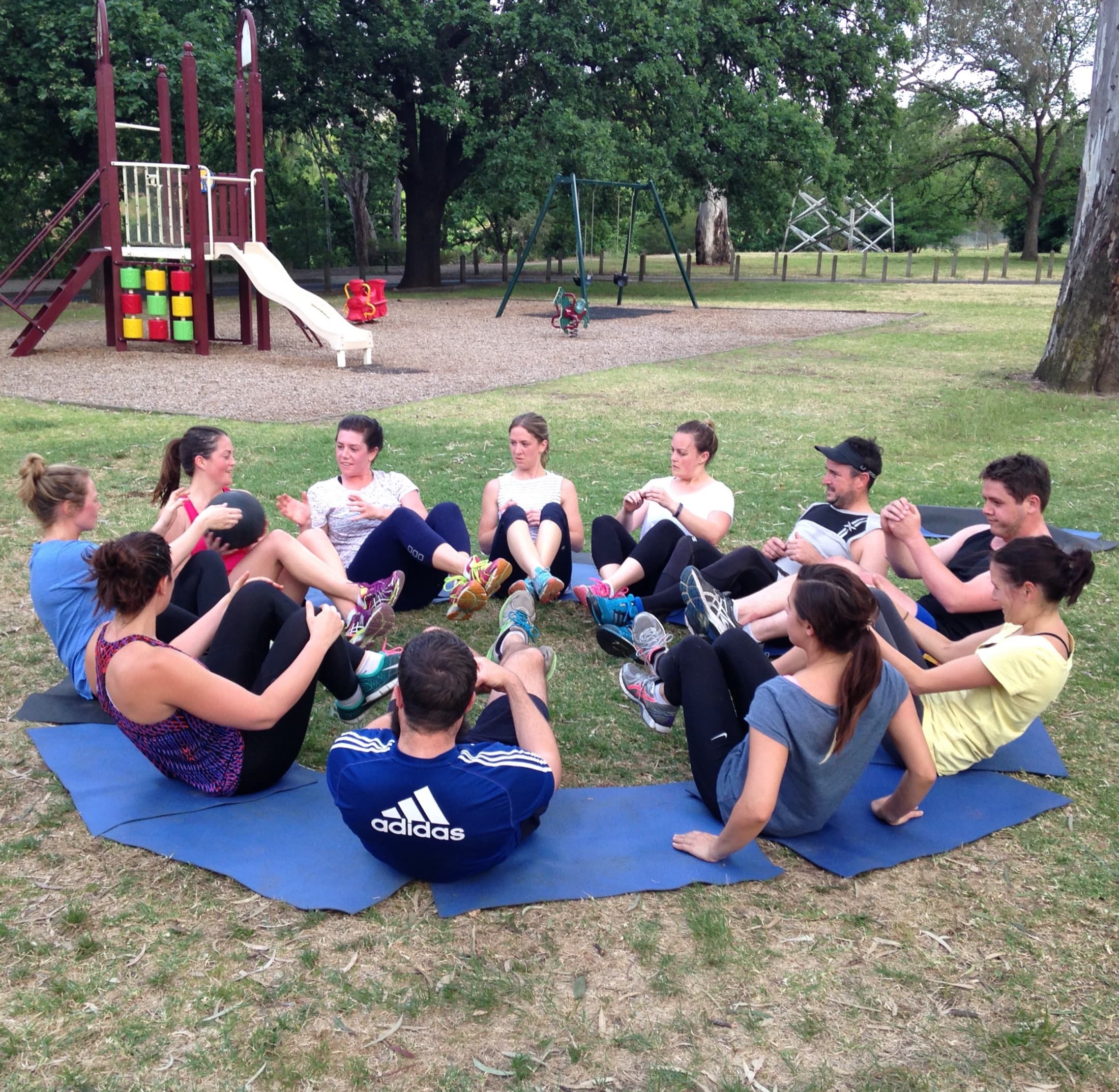 A leadership team building trust together